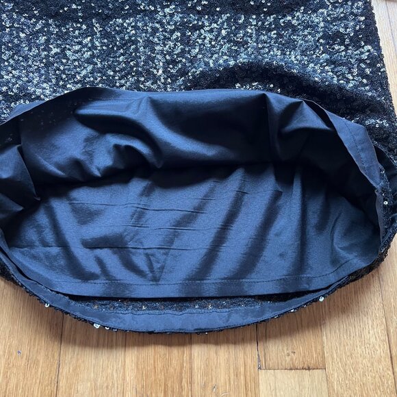 Aidan Mattox Size 6 Black Poly Chiffon Sequin Embellished Sleeveless BlousonDres - Picture 11 of 16